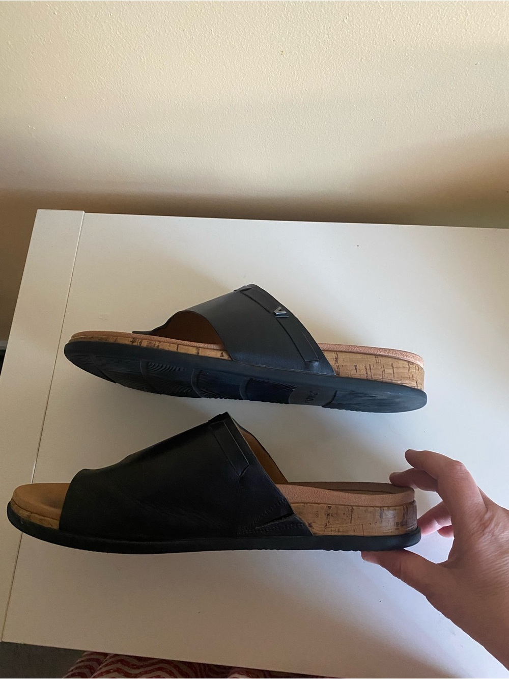 Vionic Cindy Black Leather Toe Ring Slide Sandals Orthotic Comfort US 12 - Picture 7 of 12